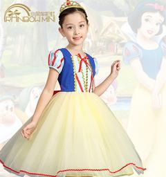 နွေရာသီ ကလေး အဝတ်အစား စကပ် မုသား Snow White စကပ် ပြသ အဝတ် မိန်းကလေး ဂါဝန် ခရစ္စမတ် အကအခုန် မိန်းကလေး