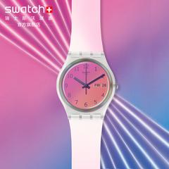 swatch Swatch ဆွစ်ဇာလန် လက်ပတ်နာရီ အဆုံးမရှိသော နှင်းဆီပင် ပန်းရောင် လတ်ဆတ်သော ရိုးရှင်းသော Quartz အမျိုးသားနှင့်အမျိုးသမီး နာရီ ge719