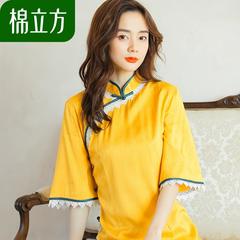 Cheongsam ဂါဝန် ဂွမ်း Cube နွေဦး 2020 ဒီဇိုင်းသစ် အမျိုးသမီး ရှေးရိုးရာစတိုင် ရင့်ကျက် လေတိုက် ခံ့ညားသော စကပ်ရှည် သန်းခေါင် သို့တိုင်လေကောင်းလေ အရည်အသွေး