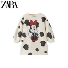 Zara ဒီဇိုင်းသစ် ကလေးကမိန်းကလေး ကလေးများ Minnie နို့ထွက်နွား အရေကြောင်း ပန်းရိုက် ဂါဝန် 03335512064