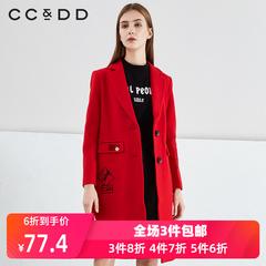 ccdd နွေဦး ပစ္စည်းအသစ် counters စစ်မှန် ခေတ်ဆန် ပါးသော ကိုရီးယား အရှည် ဒီဇိုင်း သိုးမွေး လောင်းကုတ်အင်္ကျီ အမျိုးသမီး ပျူငှါနွေးထွေးသော အင်္ကျီ