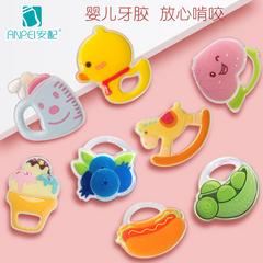 တစ်ခုတပ်ဆင်ထားတဲ့ Teether ကလေး အံသွား ချောင်း ကလေး အံသွား ကော်ကပ် ကစားစရာ ကိုက်ကိုက် ကော်ကပ် ကလေး Teether ဆီလီကွန် soft ကိုက် ကော်ကပ်