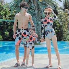 ins Family စုံတွဲ Swimsuit တစ်ဆက်တည်း ၃ထောင့် လက်ရှည် စန္ဒီကမ်းခြေ spa အမေနဲ့သမီး ရေကူးဝတ်စုံ အပွ အမျိုးသား သဲသောင်ပြင်ဇာတ်လမ်းတိုများ