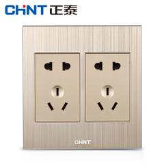 Chint type 120 switch socket 9h ရှမ်ပိန်ရွှေရောင် အိမ်ထောင် ဆယ် တွင်းငါးပေါက် နံရံ မျက်လုံးအိမ် နှစ်ဆယ်သုံး ထည့်သွင်း 10 က panel ကို