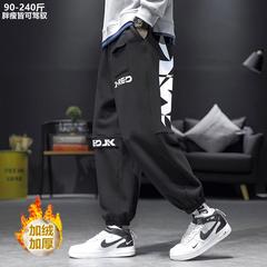 ကြော် လမ်း Sweatpants သား ကျောင်းသားတစ်ယောက် ဆောင်းဦးရာသီနှင့်ဆောင်းရာသီ အပွ ဆိုဒ် မြင့်မားသောလမ်း ခြေရှုံ့ ဘောင်းဘီ ပေါင်း ကတ္တီပါ အထူ ဒီရေအမှတ်တံဆိပ် ပေါ့ပေါ့ပါးပါး ဝေဘောင်းဘီ