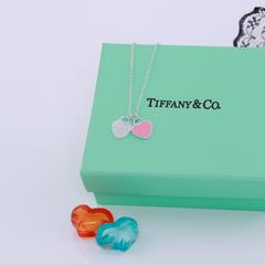 Tiffany &amp; Co အသဲပုံ ဆွဲပြား  အမျိုးသမီး ဆွဲကြိုး   လည်ဆွဲ ကိုရီးယားဖက်ရှင်  အသည်းပုံဆွဲကြိုး သတ္တုငွေရည်စိမ် ဆွဲကြိုး  003448