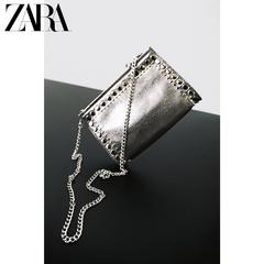 Zara ဒီဇိုင်းသစ် လက်ကိုင်အိတ် ငွေရောင် သံကြိုး ဆင်ယင်မွမ်းမံခြင်း ပခုံး messenger ကို Bag 16088710092