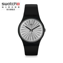 swatch Swatch ဆွစ်ဇာလန် လက်ပတ်နာရီ ခေတ်ဆန် ရိုးရှင်းသော ငွေရောင် ဒိုင်းကာ Quartz အမျိုးသားနှင့်အမျိုးသမီး နာရီ suob172