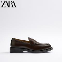 Zara ယောက်ျားရဲ့ဖိနပ် အညို နွားသားရေ သားရေ စီးပွားရေးလုပ်ငန်း တစ်ဦးကနင်း လှေ ဖိနပ် Loafers Boat Shoe 12641620100