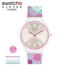 swatch Swatch ဆွစ်ဇာလန် လက်ပတ်နာရီ မိခင်ရဲ့နေ့ အထူး ဒီဇိုင်း အသားအရေ အလွန်ပါး peonies Quartz အမျိုးသမီး နာရီ svoz100