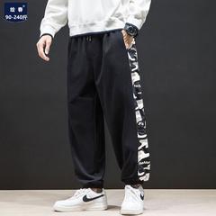 Sweatpants အမျိုးသား အပွ ခြေရှုံ့ ကိုရီးယားလှိုင်း stream ဖက်တီး ဆိုဒ် တည့်ပွ ဝေဘောင်းဘီ ဆောင်းဦးရာသီနှင့်ဆောင်းရာသီ ကွန်မန်ဒို ပေါ့ပေါ့ပါးပါး ကျယ်ပြန့်ခြေထောက် ဘောင်းဘီ