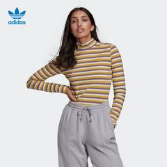 adidas စစ်ဗိုလ် ဇကာ adidas သုံးရွက်ကလိုဗာပင် အမျိုးသမီးဝတ် ဆောင်းဉီးရာသီ အားကစား high-လည်ပင်း လက်ရှည် တီရှပ် gu0831gu0832