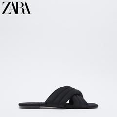 Zara နွေရာသီ ဒီဇိုင်းသစ် အမျိုးသမီးဖိနပ် အနက် ဂွမ်းစောင်ပြုလုပ်ခြင်း အပါး ညှပ်ကလစ် ခြေမပြီးဆွဲ ဖိနပ် 11602710040