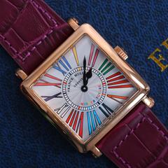 Franck   Muller  ဓါတ်ခဲနာရီ   လေးထောင့်ပုံ   အလူမီနီယံအိုး သားရေကြိုး၃၀မီတာရေစိုခံ   လူငယ်   လူလတ်   ခေတ်မှီစတိုင်   အမျိုးသမီး ဝတ်လက်ပတ်နာရီ    နာရီ  020834