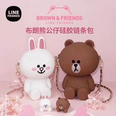 လိုင်း မိတ်ဆွေများက Cony Rabbit Brown Bear ချစ်စရာ အရုပ် ဆီလီကွန် သံကြိုး messenger ကို Bag ပုဂ္ဂိုလ် ဒီရေကျ ကျေားပိုးအိတ်