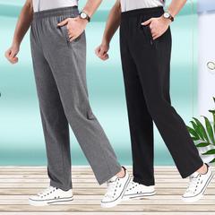 ပယင်း base သားပိုက်ကောင် နွေရာသီဒီဇိုင်း Sweatpants ပေါ့ပေါ့ပါးပါးဘောင်းဘီ လူလတ်ပိုင်း အမျိုးသားပုံစံ elastic ခါး ခါးမြင့် အပွ ဂွမ်း လူလတ်ပိုင်း Dad