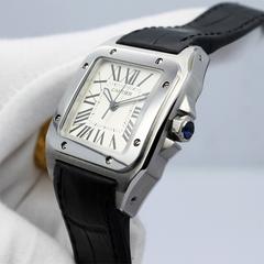 Cartier  ဓါတ်ခဲနာရီ  လေးထောင့်ပုံ  အလူမီနီယံအိုး  သားရေကြိုး  လူငယ်လူလတ် ခေတ်မှီစတိုင်  အမျိုးသား   နာရီ  လက်ပတ်နာရီ 020248