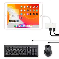 ပန်းသီး otg မျဉ်း လှပျစြဈ converter ipad အပြား iPhone လက်ကိုင်ဖုန်း usb Splitter သငျ့လျေြာအောငျပွုပွငျသောစကျ ပန်ကန်ပြား နားကြပ် သငျ့လျေြာအောငျပွုပွငျသောစကျ TF sd ကဒ် ကဒ် Reader ကို