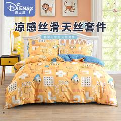 Disney Tencel လေးစုံတွဲ ပိုးချည် ချြောသော အဝတ်မပါသော စောင်အစွပ် အိပ်ရာခင်း နွေဦးရာသီနဲ့နွေရာသီ လတ်ဆတ်သော ချစ်စရာကလေးငယ်များ စားခွက် ဆောင်းပါးများ kit