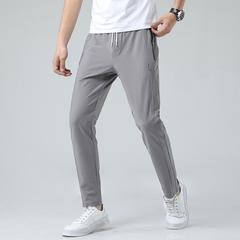 ရေခဲ ပိုးချည် ပေါ့ပေါ့ပါးပါးဘောင်းဘီ Sweatpants အမျိုးသား နွေရာသီ အပါးဒီဇိုင်း အစင်း အမြန်နှုန်း သှေ့ခွောကျ အမျိုးသားဝတ် ဘောင်းဘီရှည် ဆိုဒ် အမျိုးသား ဆွဲသား ဇစ် ဘောင်းဘီ