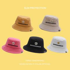 Qiu Nan ကလေး Bucket Hat 2020 နွေရာသီ အပါးဒီဇိုင်း ပန်းထိုး daisy ကလေး ဇလုံ အဖုံး Outdoor နေကာ Visor