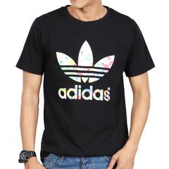 အင်္ကျီ ကိုရီးယားဖက်ရှင် adidas စာတန်းအတွင်းရောင်စုံတုံးပါဒီဇိုင်းအမျိုးသား လက်တိုတီရှပ် လည်ဝိုင်းတီရှပ် T-Shirtတီရှပ် အင်္ကျီ 004970