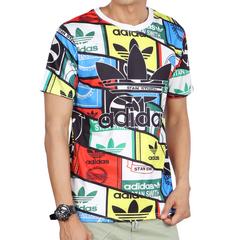 အင်္ကျီ   adidas  စာတန်းပုံနှိပ် စာတန်းရိုက်ဒီဇိုင်း အမျိုးသားဝတ်ကိုရီးယားဖက်ရှင် ဒီဇိုင်းသစ် လည်ဝိုင်း လက်တို  တီရှပ် Tshirt အင်္ကျီ 004989