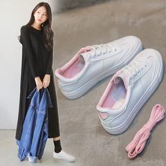 အဖြူရောင်ဖိနပ် အမျိုးသမီး 2019 နွေဦး ဒီဇိုင်း သားရေမျက်နှာပြင် ဖိနပ် ကိုရီးယား ဇကာ အနီရောင်ရိုင်း canvas ဖိနပ် အသည်းပုံ အမျိုးသမီး ပေါ့ပေါ့ပါးပါး ins ဒီရေကျ ဖိနပ်