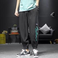 Sweatpants အမျိုးသား ခြေရှုံ့ နွေရာသီ ရေခဲ၏ထူးအိမ်သင်အပိုင်း ပိုးချည် အဲယားကွန်း/Air Condition ဘောင်းဘီ မြင့်မားသောလမ်း ins ဒီရေအမှတ်တံဆိပ် အပွ ဆိုဒ် Harlan ကိုးအချက်များ ဘောင်းဘီ