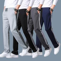 နွေဦးရာသီနဲ့နွေရာသီ အပါးဒီဇိုင်း Sweatpants အမျိုးသား ဘောင်းဘီရှည် ဂွမ်း ခေတ်မှီ ပေါ့ပေါ့ပါးပါးဘောင်းဘီ အပွ တည့်ပွ တရာ ယူ ကြီးမားသောဝေဘောင်းဘီ ဆိုဒ် ရွရွပြေး ဘောင်းဘီ