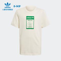 adidas စစ်ဗိုလ် ဇကာ adidas သုံးရွက်ကလိုဗာပင် Tee ကလေးဝတ် နွေရာသီ အားကစား လည်ဝိုင်း လက်တို တီရှပ် gn4199