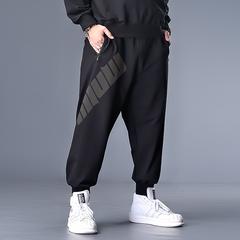 ပေါင်း ဆီ XL Sweatpants အမျိုးသား ဘောင်းဘီရှည် ကော်အနက် အက္ခရာ အပွ ဆိုဒ် အမျိုးသားဝတ် ဒီရေကျ ဝသော ပေါ့ပေါ့ပါးပါး ခြေဘဝါး ကုသ 7xl