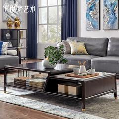 Youfan Art Yiyin / Neoclassical solid wood marble countertop double coffee table living room sofa 251C-846 912243