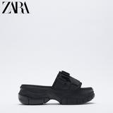 Zara နွေရာသီ ဒီဇိုင်းသစ် trf အမျိုးသမီးဖိနပ် အနက် ရေလှိုင်း ထူသောအပေါ်ယံလွှာ အရှိန်မြင့် အားကစား အပါး ကြိုးသိုင်းဖိနပ် 13604710040