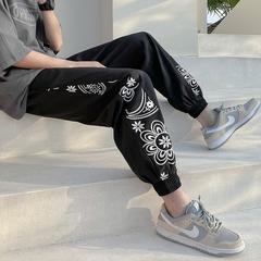 သီဟိုဠ်စေ့ ပန်းပွင့်ပုံစံ Sweatpants အမျိုးသား ခြေရှုံ့ နွေရာသီ ရေခဲ၏ထူးအိမ်သင်အပိုင်း ပိုးချည် ပေါ့ပေါ့ပါးပါး မိန်းမဆောင်ဘောင်းဘီ အပွ ဆိုဒ် ဒီရေအမှတ်တံဆိပ် ကိုးအချက်များ ဘောင်းဘီ