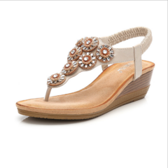 ဒီဇိုင်းသစ်  အမျိုးသမီး  နွေရာသီ   ကြိုးသိုင်းဖိနပ် ပုတီးစိန်အတုသက်တောင့်သက်သာဖြစ်သော   ဆိုဒ်ကြီး  ဖိနပ်  လျှောဒေါက် ကြိးသိုင်းဖိနပ်  113151