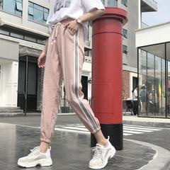 Sweatpants အမျိုးသမီး နွေရာသီ 2020 ဒီဇိုင်းသစ် နွေဦးနှင့်ဆောင်းဦးရာသီ အနံ့ ဘောင်းဘီ အမျိုးသမီး ကျောင်းသား ကိုရီးယား အပွ ပေါ့ပေါ့ပါးပါး ခြေရှုံ့ မိန်းမဆောင်ဘောင်းဘီ