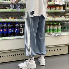 ဘောင်းဘီ အမျိုးသား နွေရာသီ အပါးဒီဇိုင်း Sweatpants အပွ ခြေရှုံ့ ကောလိပ်လေ ပေါ့ပေါ့ပါးပါးဘောင်းဘီ ကိုးအချက်များ ကိုရီးယားလှိုင်း stream ins တရာ ယူ